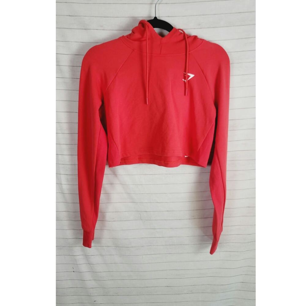 GYMSHARK Training Cropped Hoodie in Red, sz Small